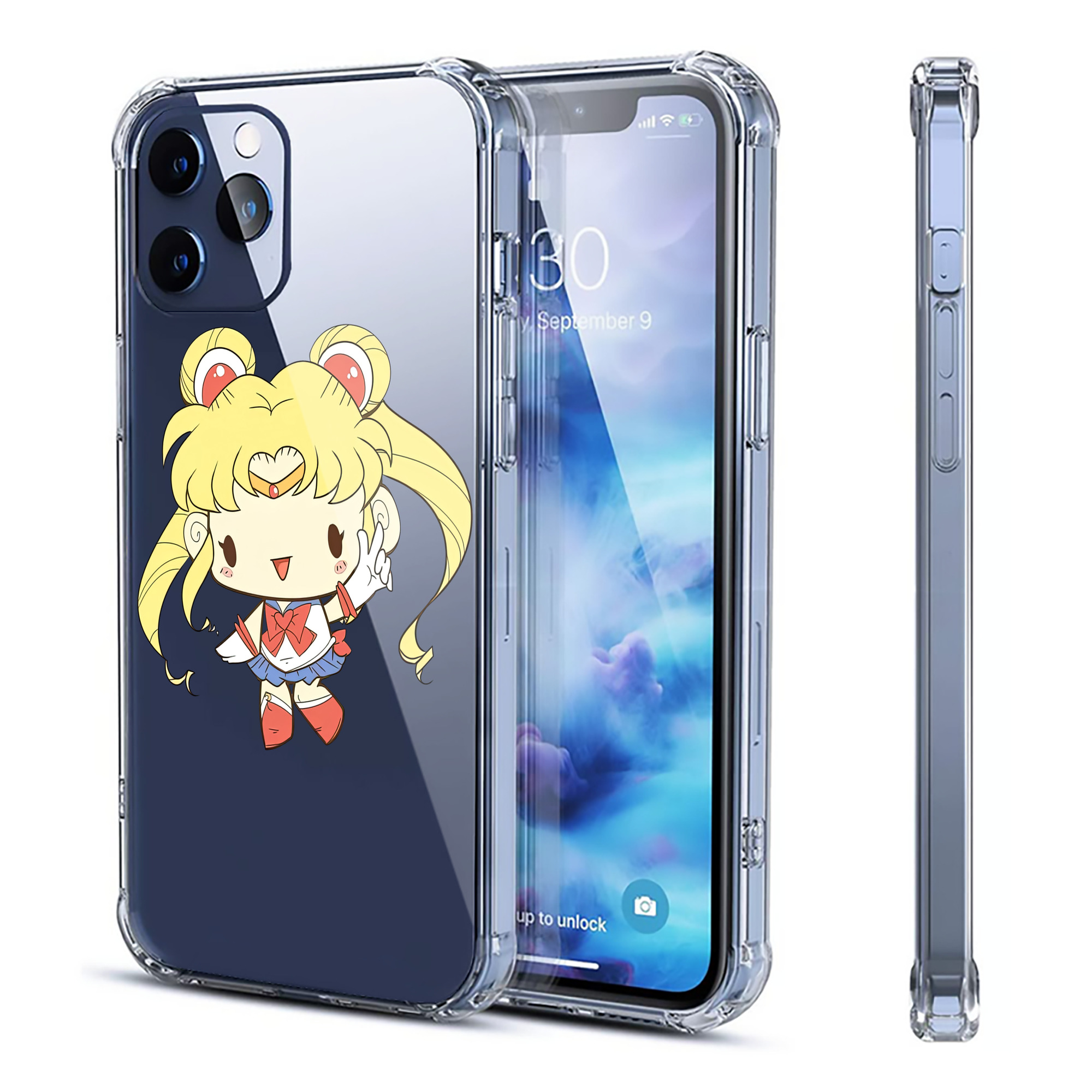 （画像用） 美少女戦士セーラームーン 月野 うさぎ つきの うさぎ Sailor Moon Tsukino Usagi 【iPhone 12シリーズ対応】透明スマホケース（クリアソフトケース）